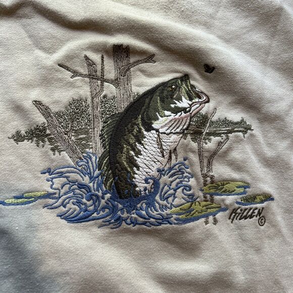 Vintage C&B Sport By Croft & Barrow Brown Embroidered Bass XL Men's - Picture 2 of 5